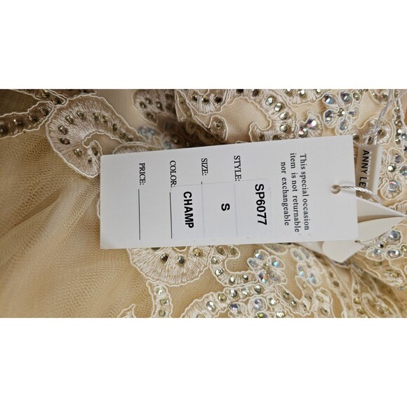 NWT Anny Lee Tan Sleeveless V Neck A Line Embroidered Zip Women's Dress Size S - Picture 14 of 14